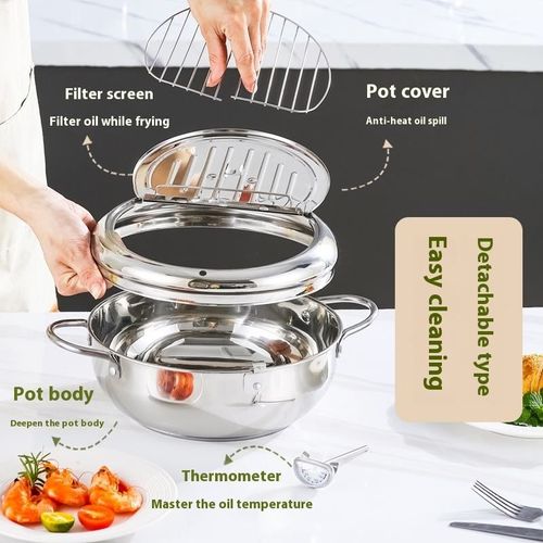 Japanese Tempura 304 Stainless Steel Frying Pan