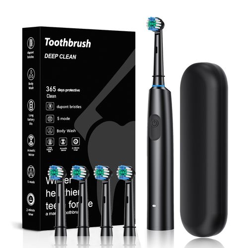 Rechargeable electric toothbrush for efficient brushing and enhanced functionality
