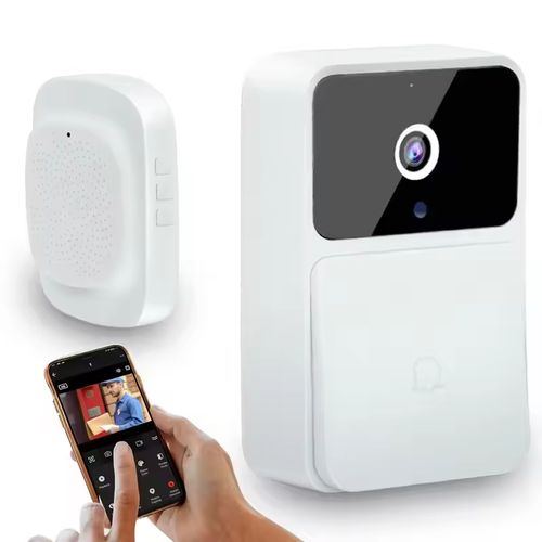 Nova venda de campainha de vídeo inteligente de segurança doméstica com câmara e intercomunicador sem fios com controlo remoto, campainha de vídeo com visão noturna e voz