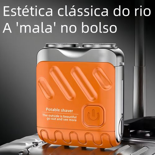 Mini barbeador elétrico portátil recarregável USB de bolso para homem, barbeador elétrico para uso facial