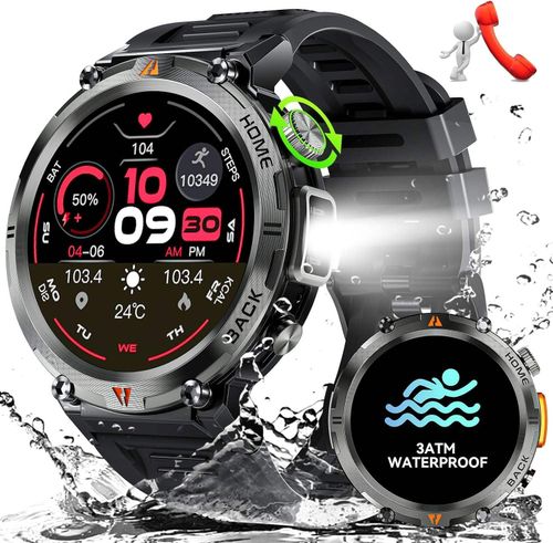 Smartwatch tático resistente à água com LED