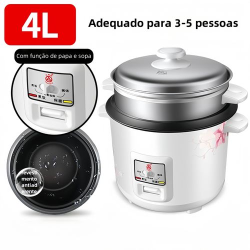 Mini panela elétrica de arroz branca de  panela elétrica de arroz inteligente e multifuncional que facilita a cozedura!