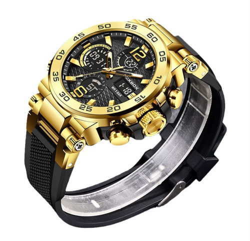 Relógio FOXBOXLige Fashion para homem, multifunções, com duplo display, luminoso, desportivo e casual, à prova de água.