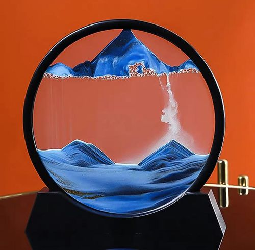 Preto enquadrado 7 polegadas redonda areia preta 3D areia movida pintura