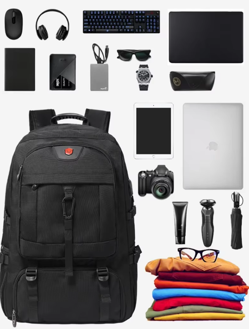 Mochila impermeável multifunções para portátil, com capacidade de 80 litros, carregador USB integrado, ideal para montanhismo, viagens e atividades ao ar livre. Perfeita para viagens e atividades ao ar livre. Ideal para portátil.