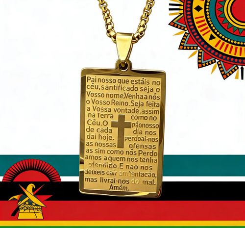 Colar clássico de oração bíblica de aço titânio