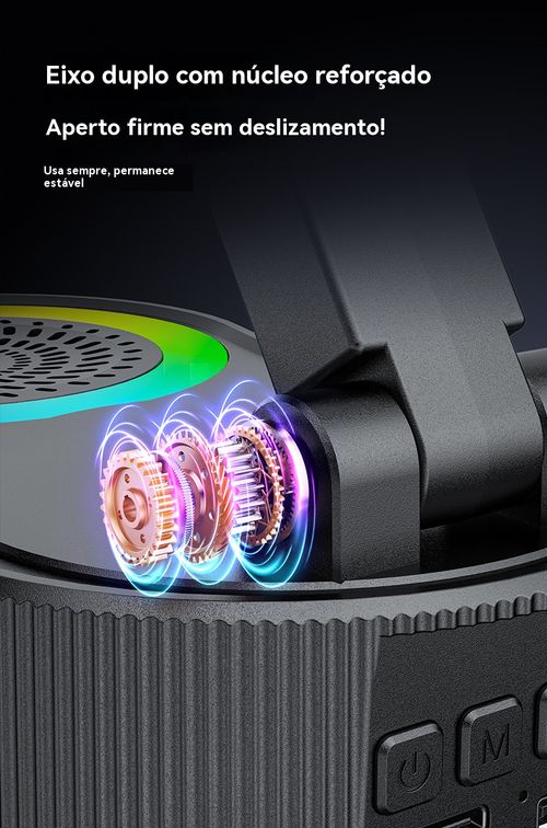 360 graus suporte de telefone giratório & Alto-falantes Bluetooth sem fio inteligente & suporte de tablet&carregamento de telefone sem fio&Luz atmosférica