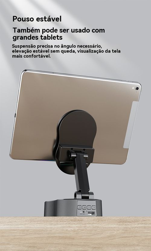 360 graus suporte de telefone giratório & Alto-falantes Bluetooth sem fio inteligente & suporte de tablet&carregamento de telefone sem fio&Luz atmosférica