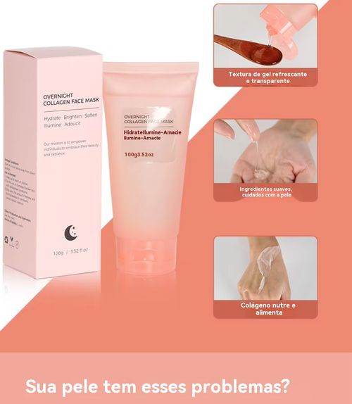 Máscara noturna de colagénio