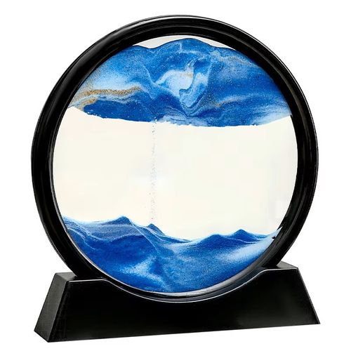 Preto enquadrado 7 polegadas redonda areia preta 3D areia movida pintura