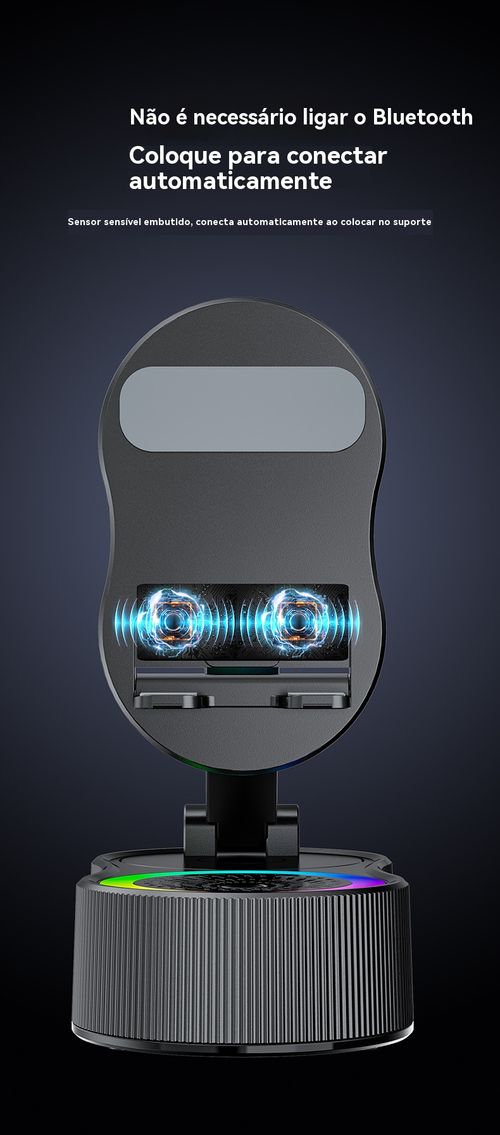 360 graus suporte de telefone giratório & Alto-falantes Bluetooth sem fio inteligente & suporte de tablet&carregamento de telefone sem fio&Luz atmosférica