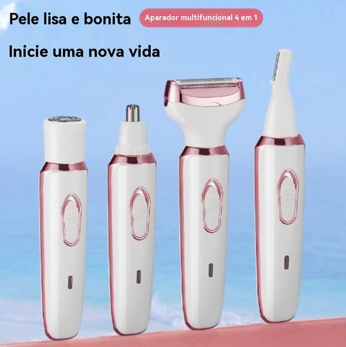 Novo de alta qualidade 4 em 1 carregador barba e bigode cortador de sobrancelhas máquina de aparar nariz depilador