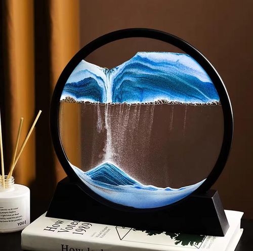 Preto enquadrado 7 polegadas redonda areia preta 3D areia movida pintura