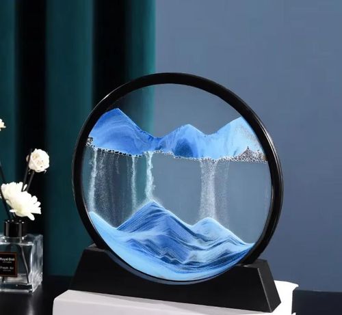 Preto enquadrado 7 polegadas redonda areia preta 3D areia movida pintura