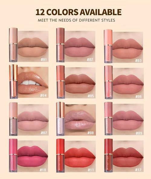 Trendy líquido brilho matte pérola anti-pegajoso caneca lápis 12 cores