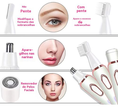 Novo de alta qualidade 4 em 1 carregador barba e bigode cortador de sobrancelhas máquina de aparar nariz depilador