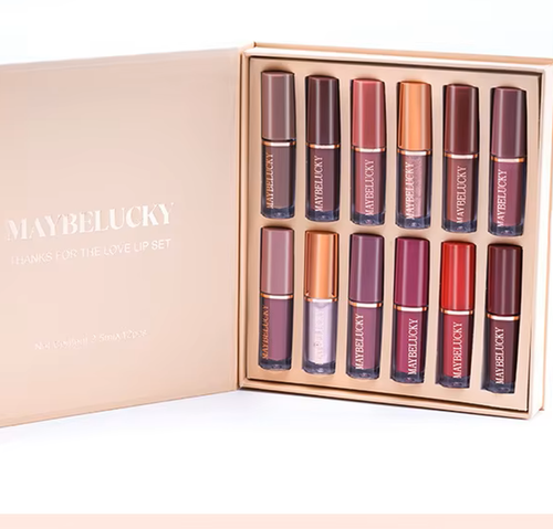 Trendy líquido brilho matte pérola anti-pegajoso caneca lápis 12 cores