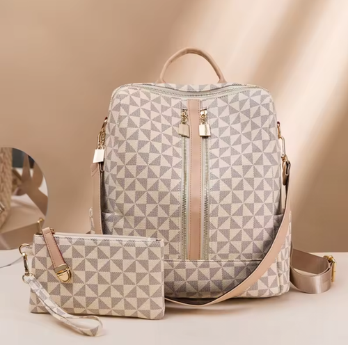 Nova Moda Pu Impermeável Bolsa De Viagem De Couro Casual Mochila Grande Feminino