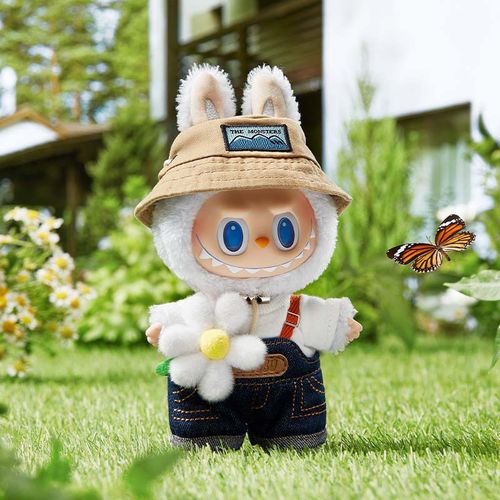 拉布布labubu春天野在家系列搪膠擺件毛絨可愛玩具公仔手辦包