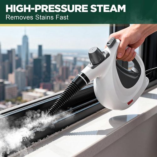 Phueut Pressurized Handheld Multi-Surface Natural Steam Cleaner with 12 pcs Replacement Parts , Multi-Purpose Steamer for Home Use, Kitchen and Car