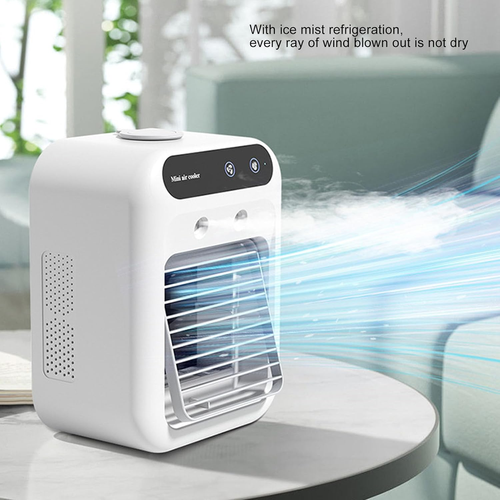 Cooling Fan with Humidifier - Office Mini Bladeless Air Cooler, Mist Cooling Water-Cooled AC Fan