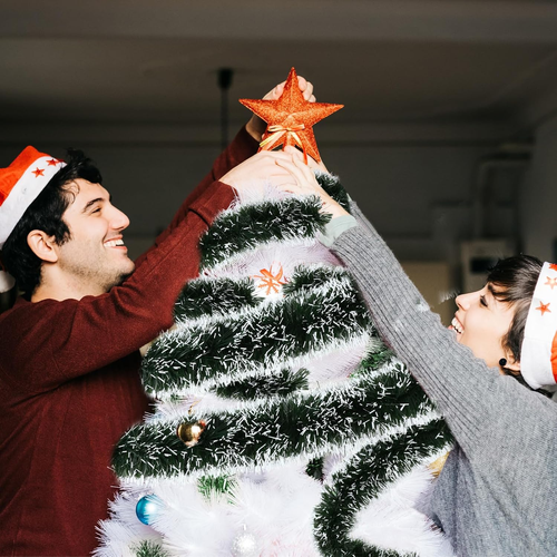 Classic Green-White  Christmas GarlandTwist Xmas Frosted Tip Hanging Garland for Christmas Tree Decoration Indoor Outdoor Home Holiday Party Decor