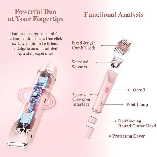 Double-Headed Electric Hair Remover for Women - Intimate Trimmer, Body Hair Shaver & Grooming Tool