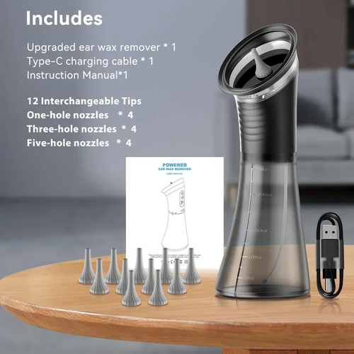 Electric Ear Cleaner - Portable Ear Wax Removal Tool, Home Ear Irrigator & Ear Cleaning Device