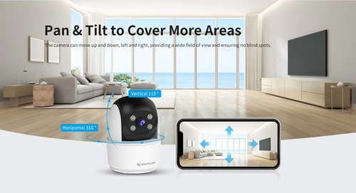 360° Wireless WiFi Security Camera - Full HD Indoor Monitor for Home & Business, Remote Viewing via Phone