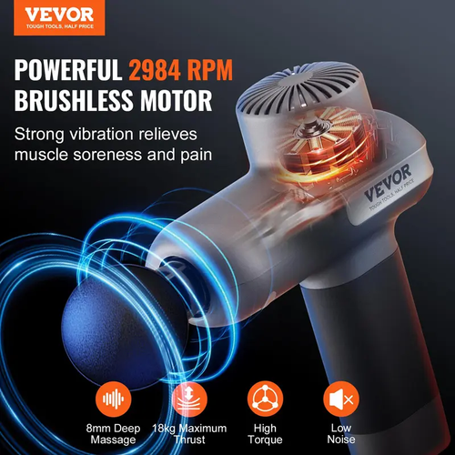 High-End Professional Cordless Brushless Fascia Gun - Electric Muscle Massager for Neck  Body Relaxation