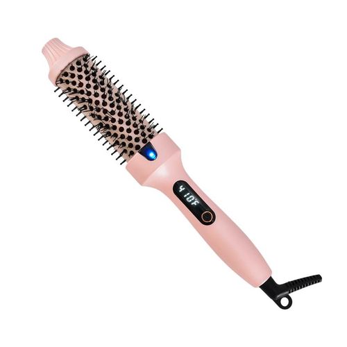 Multi-Functional Hair Styler: Volumizing Brush + Straightener + Curler for Inward Curls & Bangs