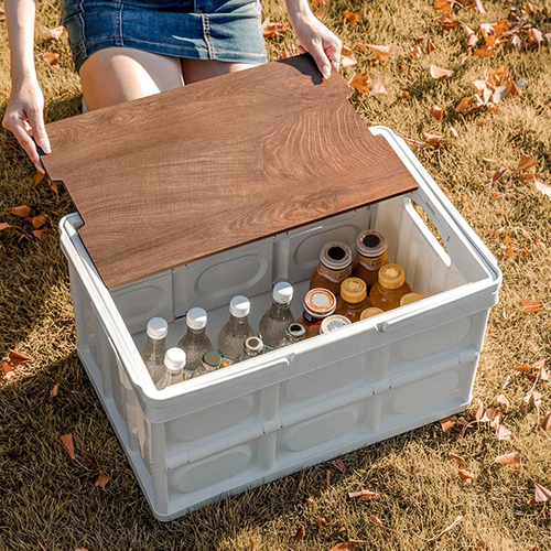 Outdoor Camping Storage Box with Lid - Large Capacity Multifunctional Car Trunk Organizer, Portable Handheld  Storage Bin