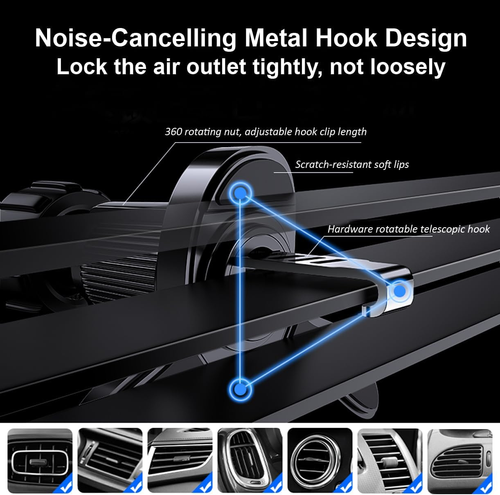 New MagSafe Car Phone Mount - Strong Magnetic Metal Air Vent Holder | Navigation Phone Stand for Cars