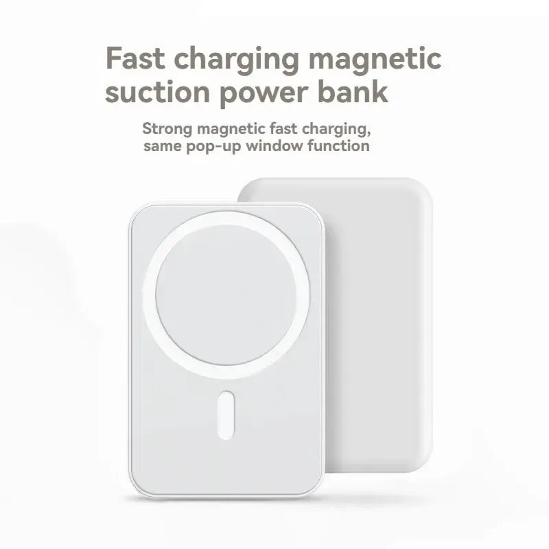Magnetic Power Bank, 10,000mAh Wireless Portable Charger with 22.5W Max Fast Charging, Built-in USB-C and Lightning Cable, Fast Charging Battery Pack with Phone