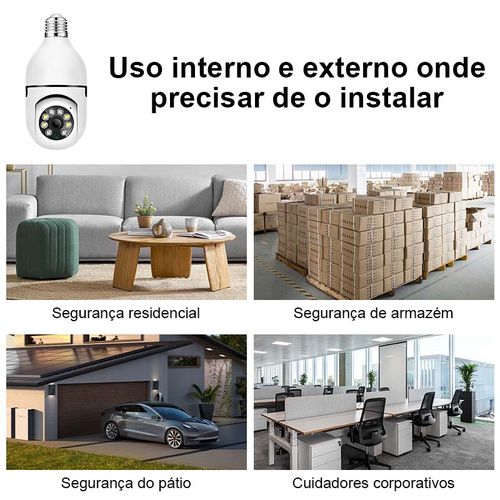 A6 Light Bulb Camera - E27 Socket, Wireless IP Security Camera with HD Night Vision