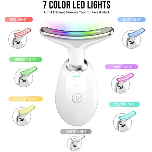 Handheld Neck Beauty Device - 3—7 Color Light Skin Rejuvenation Machine, Microcurrent Neck Massager
