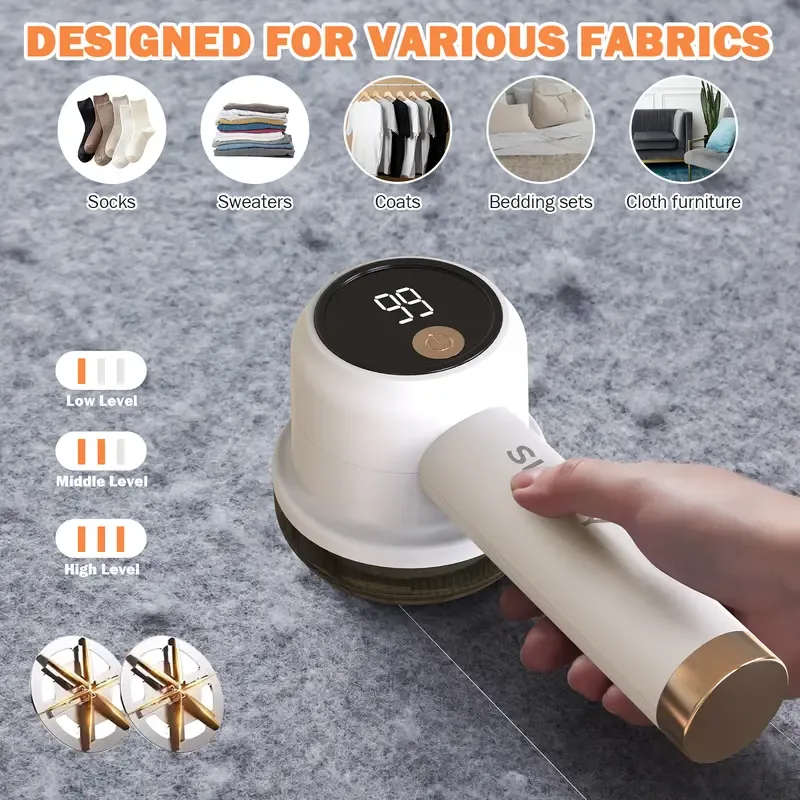 New Electric Lint Remover - Rechargeable Fabric Shaver, Portable Lint Shaver for Clothes & Garments