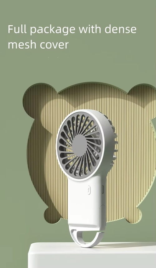 New Portable Handheld Air Conditioner Fan - Foldable Desktop USB Rechargeable Mini Fan with Cartoon Design & Hiking Carabiner