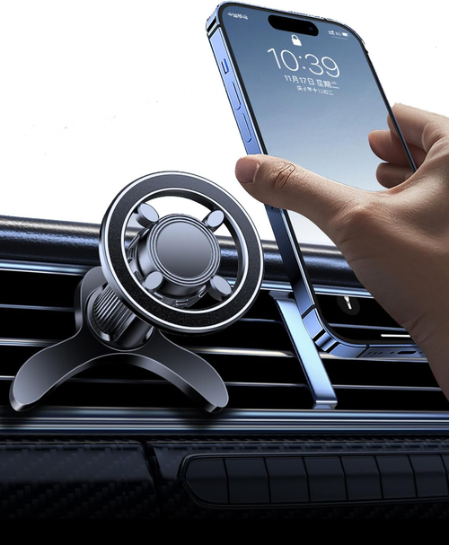 New MagSafe Car Phone Mount - Strong Magnetic Metal Air Vent Holder | Navigation Phone Stand for Cars