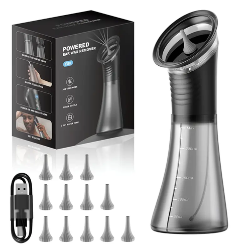 Electric Ear Cleaner - Portable Ear Wax Removal Tool, Home Ear Irrigator & Ear Cleaning Device