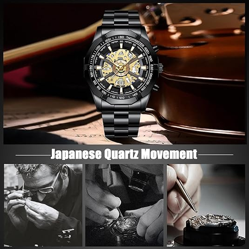 Bestselling Men's Fashion Tungsten Steel Watch - Plated Casual Automatic Skeleton-Style Wristwatch