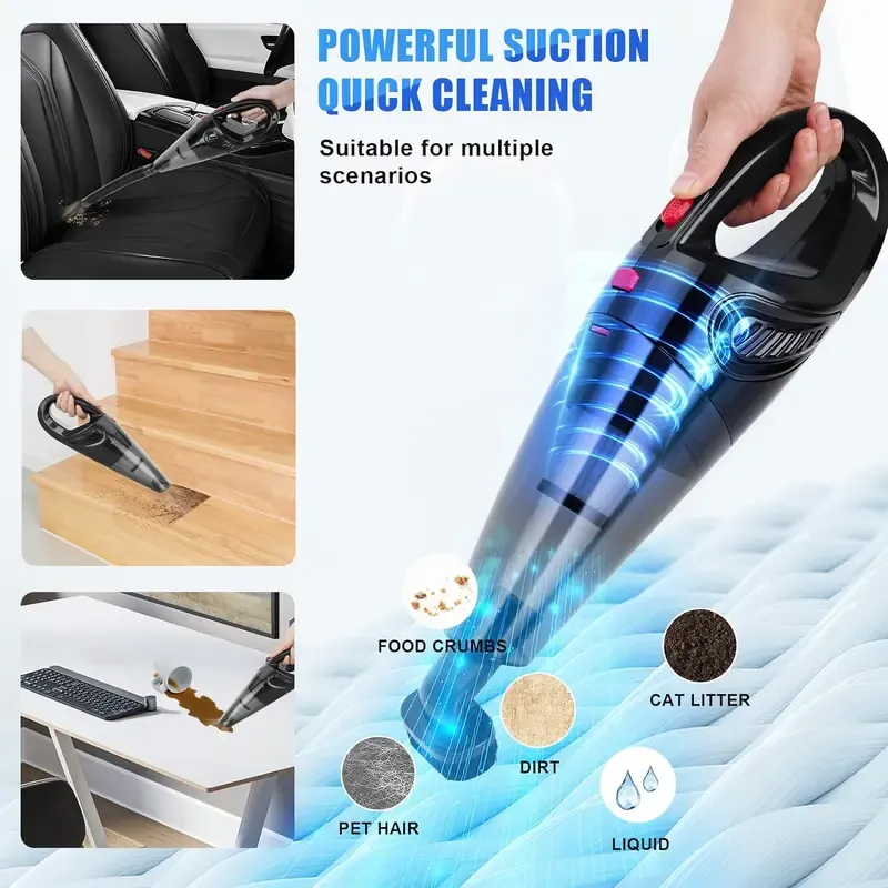 Handheld Car Vacuum Cleaner, Portable Car Cordless Vacuum Cleaner, Mini Handheld Vacuum Cleaner, Multipurpose Dust Removal and Cleaning Tools For Car Home