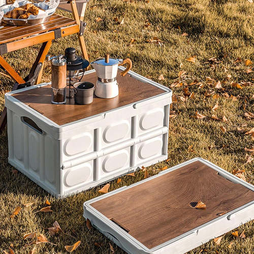 Outdoor Camping Storage Box with Lid - Large Capacity Multifunctional Car Trunk Organizer, Portable Handheld  Storage Bin