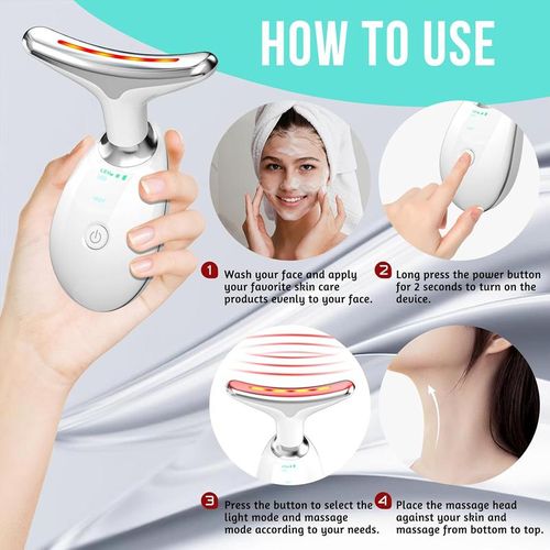 Handheld Neck Beauty Device - 3—7 Color Light Skin Rejuvenation Machine, Microcurrent Neck Massager