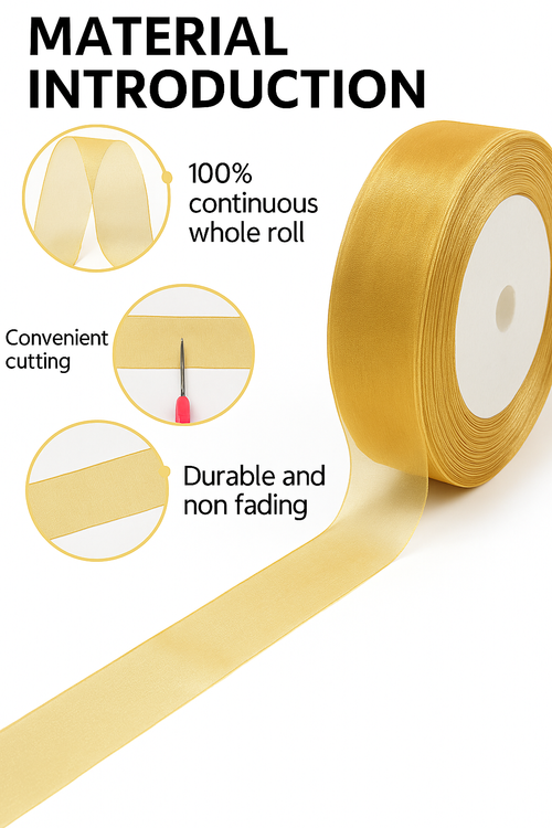 Pink-Solid Pink-Orange-Gold Satin Ribbon - Easy-Cut Gift Packaging Essential  Perfect for Gift Wrapping!