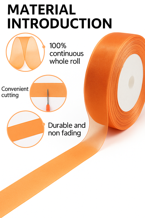 Pink-Solid Pink-Orange-Gold Satin Ribbon - Easy-Cut Gift Packaging Essential  Perfect for Gift Wrapping!