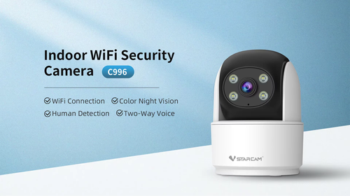 360° Wireless WiFi Security Camera - Full HD Indoor Monitor for Home & Business, Remote Viewing via Phone