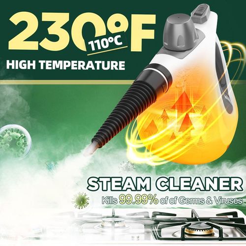 Phueut Pressurized Handheld Multi-Surface Natural Steam Cleaner with 12 pcs Replacement Parts , Multi-Purpose Steamer for Home Use, Kitchen and Car