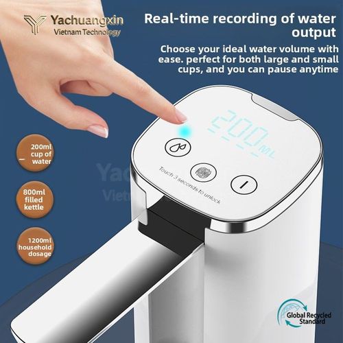 USB Rechargeable Foldable Water Dispenser Pump, Digital Display Touch Control Automatic Water Pump, Hygienic Portable Drinking Water Pump for Large Water Bottles