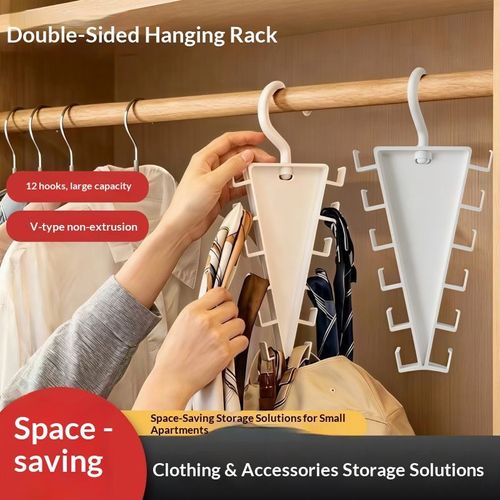 12 Hooks Hat Hanger Organizer, 10 Pack | Double Sided Wardrobe Storage Rack for Hats, Belts, Scarves, Ties, Space Saving Closet Holder
